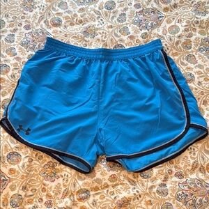 Under Armour Blue Athletic Shorts with Curved Hem
